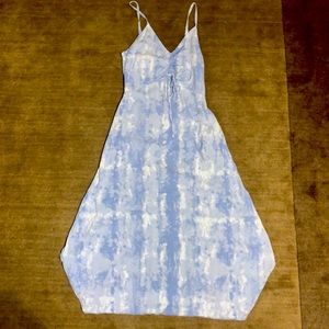 Sincerely Jules Blue and White Tie Dye Sundress With Pockets Size Small